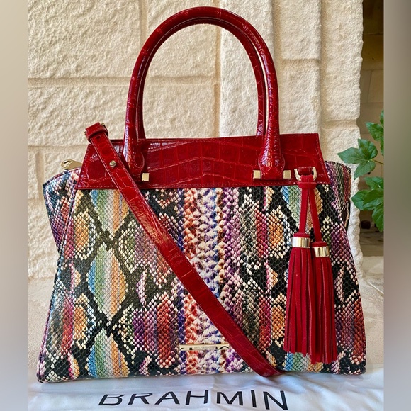 RARE♥️EMBER VERACRUZ PRISCILLA Satchel by BRAHMIN with matching JOURNAL+⭐️CHARM! - Picture 14 of 14